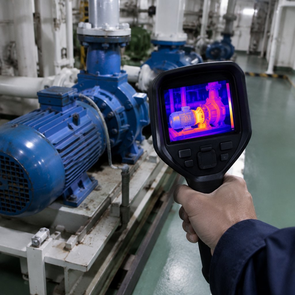 Thermal imaging of ship engine room machinery